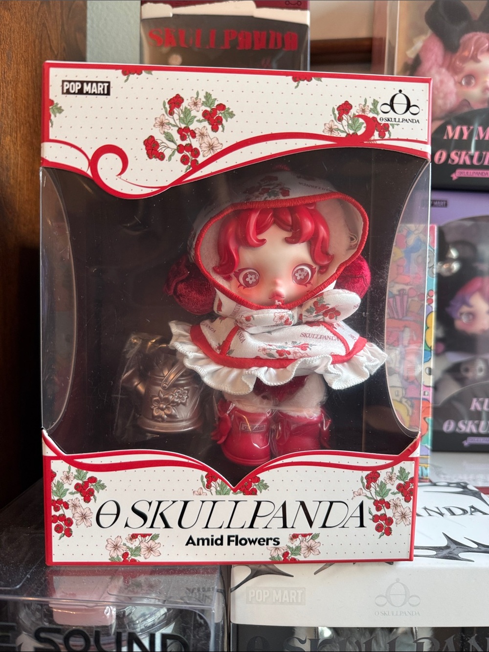 Skullpanda Amid Flowers Red Doll by Pop Mart